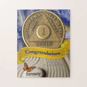 1 Year Sober Anniversary Congratulations Serenity Jigsaw Puzzle