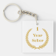 1 Year Sober Keychain for Addiction Recovery