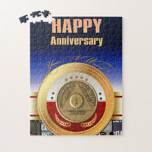 1 Year Sober Recovery Coin You're A Winner Award Jigsaw Puzzle