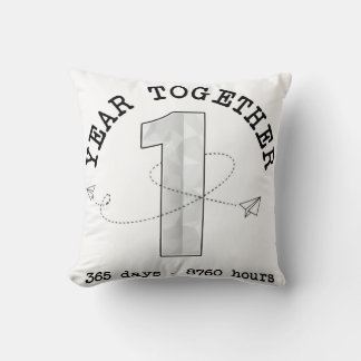 1 Year Together - First Anniversary Celebration Cushion