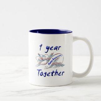 1 Year Together Two-Tone Coffee Mug