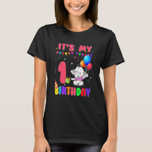 1 Years Old 1rd Birthday Elephants Boys Awesome Si T-Shirt