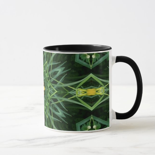1A Unique Colourful Green Yellow Mandala Mug (Right)