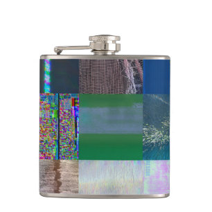 1C9984DA Glitch Art Digital Distortion Vaporwave Hip Flask