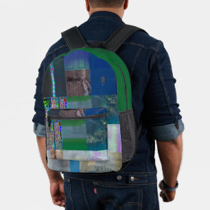 1C9984DA Glitch Art Digital Distortion Vaporwave Printed Backpack