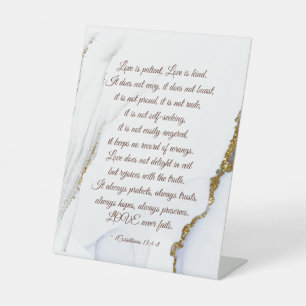 1Corinthians 13:4-8 Love is Patient Bible Verse Pedestal Sign