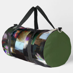 1FB1F9F4 Cyberpunk Glitch Art Mosaic Abstract Duffle Bag