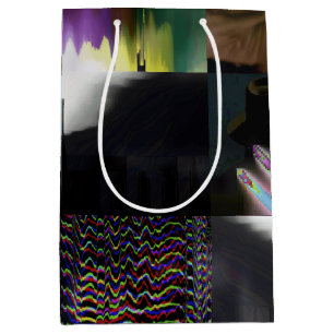1FB1F9F4 Cyberpunk Glitch Art Mosaic Abstract Medium Gift Bag