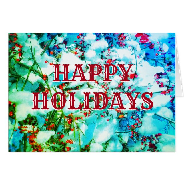 1HAPPY HOLIDAYS RED BERRIES horizontal (Front Horizontal)