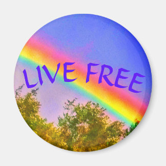1LIVE FREE RAINBOW MED MAGNET