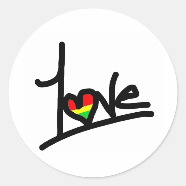 1Love Classic Round Sticker (Front)