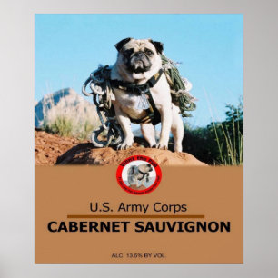 1Lt. Vincent Thomas Pugs Private Label Wine Poster