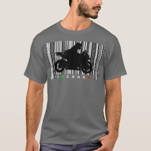 1N23456 Motorcycle Shift Biker Motorcyclist Barcod T-Shirt