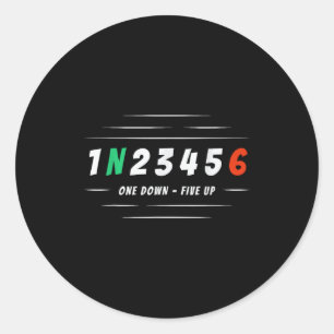 1n256 1 Down 6 Up Motorcycle Racing Biker Gift  Classic Round Sticker