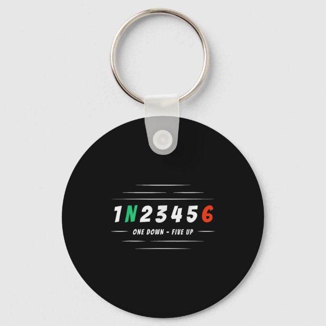 1n256 1 Down 6 Up Motorcycle Racing Biker Gift  Key Ring (Front)
