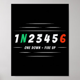 1n256 1 Down 6 Up Motorcycle Racing Biker Gift Poster
