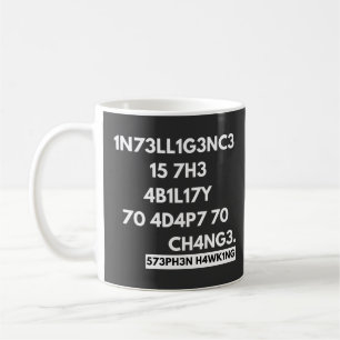1N73LL1G3NC3 15 7H3 4B1L17Y 70 4D4P7 70 CH4NG3. COFFEE MUG