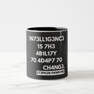 1N73LL1G3NC3 15 7H3 4B1L17Y 70 4D4P7 70 CH4NG3. Two-Tone COFFEE MUG