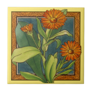1of set of 8 antique repro circa 1880 Maw floral Tile