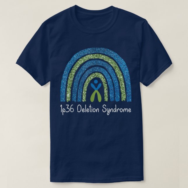 1p36 Deletion Syndrome  We Wear Blue & Green Rainb T-Shirt (Design Front)