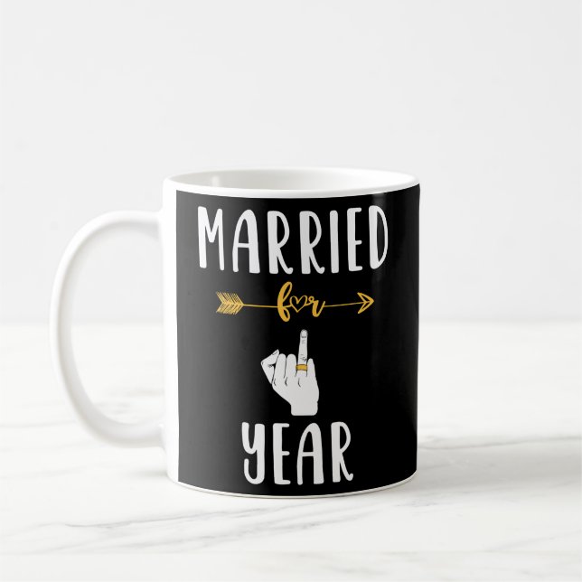 1St 1 Year Wedding Anniversary Married Husband Coffee Mug (Left)