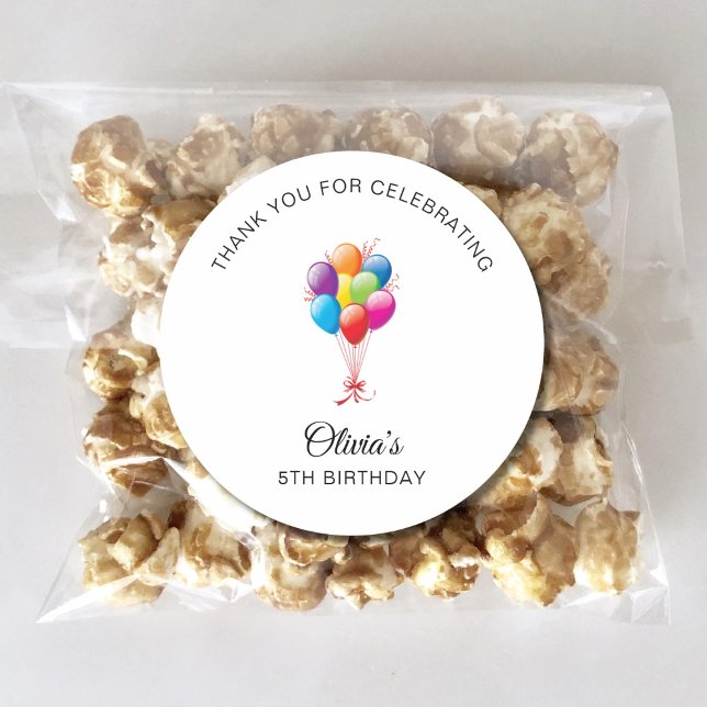 1st 2nd 3rd 4th 5th 6th 7th 8th 9th Birthday Party Classic Round Sticker (Creator Uploaded)