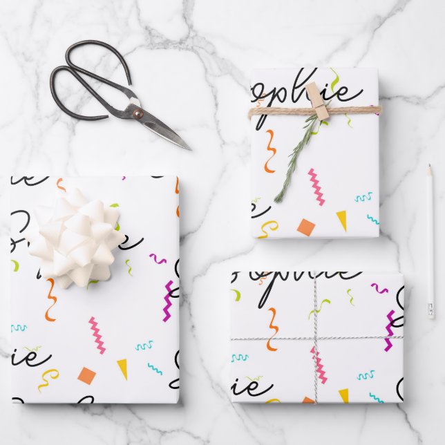 1st 2nd 3rd 5th 10th 20th 30th 40th 50th Birthday Wrapping Paper Sheet (Front)