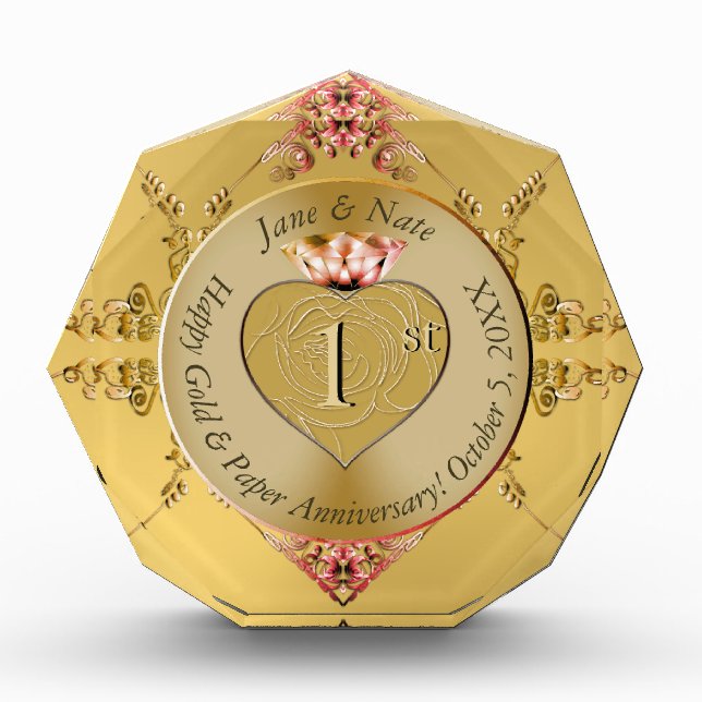 1st/50th Wedding Anniversary Photo Block (Front)