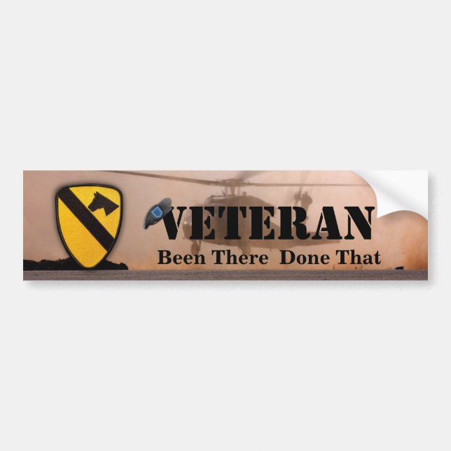 1st 7th cavalry air cav veterans vets bumper sticker (Front)