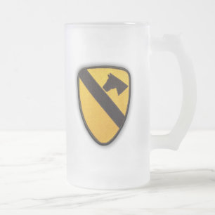 1st 7th cavalry division air cav veterans vets frosted glass beer mug