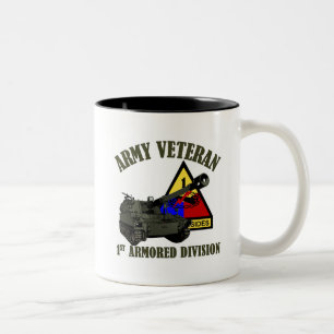 1st AD Vet - Green Howitzer Two-Tone Coffee Mug