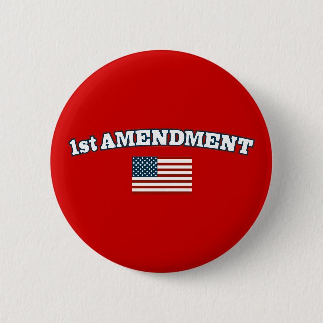 1st Amendment American Flag 6 Cm Round Badge (Front)