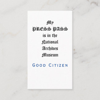 1st Amendment Audit - My Press Pass  Business Card