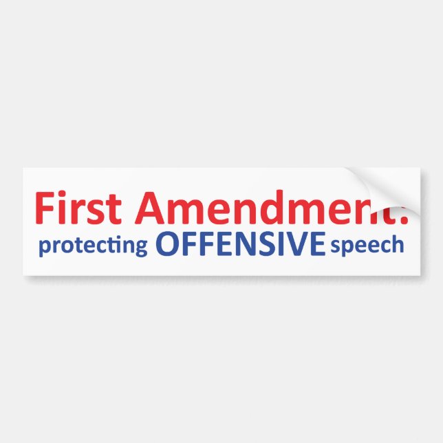 1st Amendment: protecting offensive speech Bumper Sticker (Front)