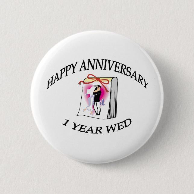 1st ANNIVERSARY 6 Cm Round Badge (Front)