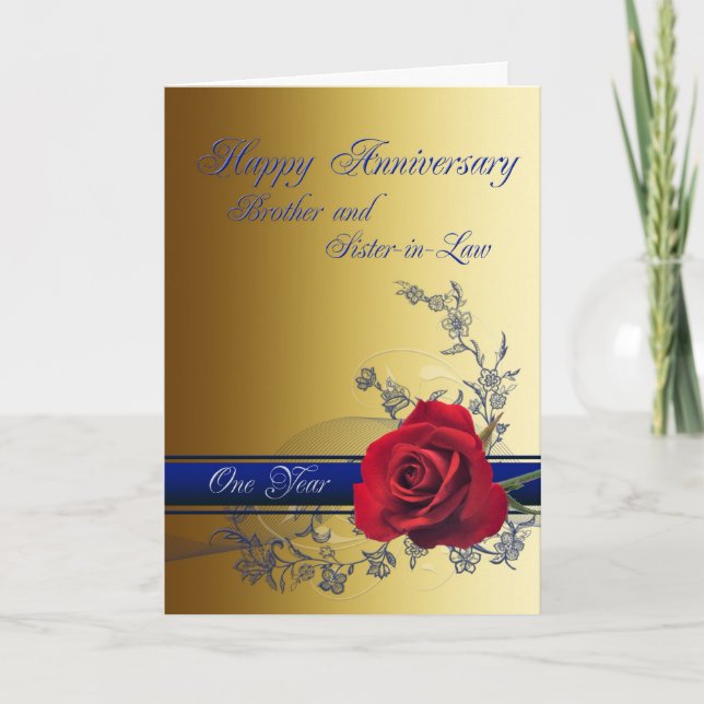 1st Anniversary card,Brother and Sister-in-law Card (Front)