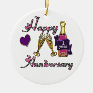 1st. Anniversary Ceramic Tree Decoration