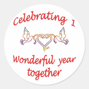 1st. ANNIVERSARY Classic Round Sticker