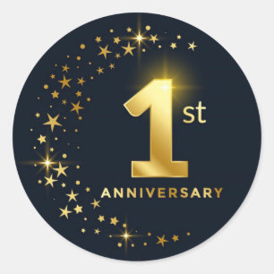 1st  Anniversary  Classic Round Sticker
