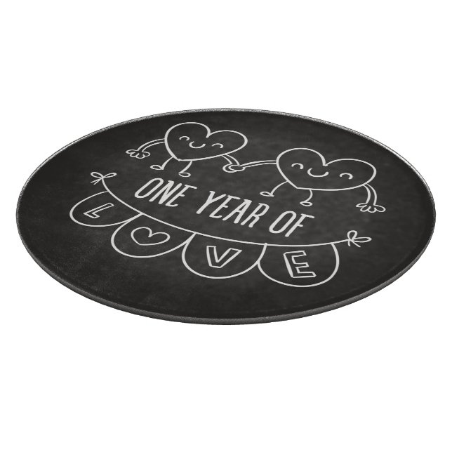 1st Anniversary Decorative Glass Cutting Board (Corner)