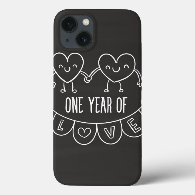 1st Anniversary Gift Chalk Hearts iPad Air Case-Mate iPhone Case (Back)