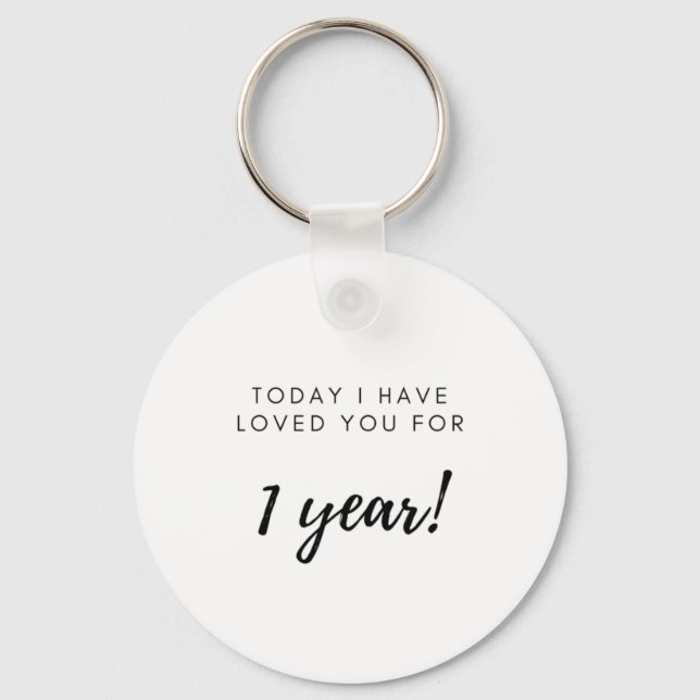 1st Anniversary Gift for Boyfriend Girlfriend Key Ring (Front)
