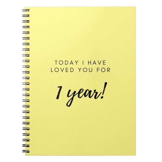1st Anniversary Gift for Boyfriend Girlfriend Note Notebook (Front)
