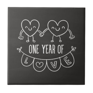 1st Anniversary Gift for Her Ceramic Photo Tile