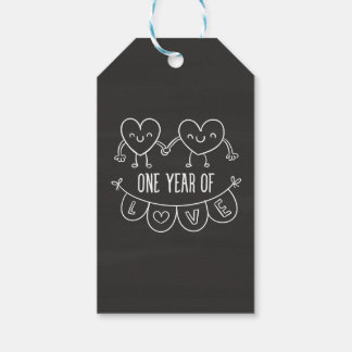 1st Anniversary Gift for Her Chalk Heart Gift Tags