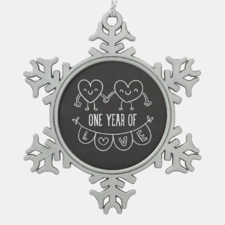 1st Anniversary Gift for Her Snowflake Ornament