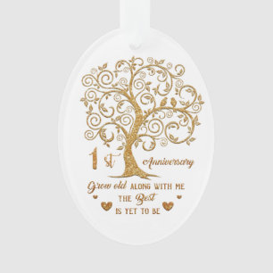1st Anniversary Gifts Ornament   Unique gift