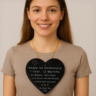 1st Anniversary Heart  Ceramic Tree Decoration