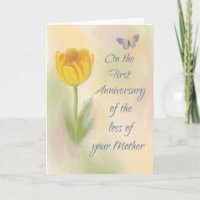 1st Anniversary Loss of Mother Watercolor Flower