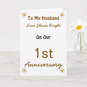 1st Anniversary Love Card for Husband.